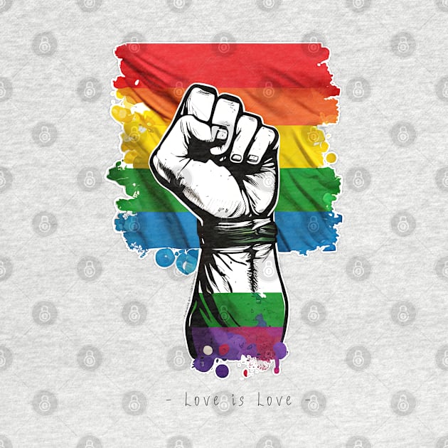 Love is Love - Pride Hand T-Shirt Design #1 (for white Background) by Farbrausch Art